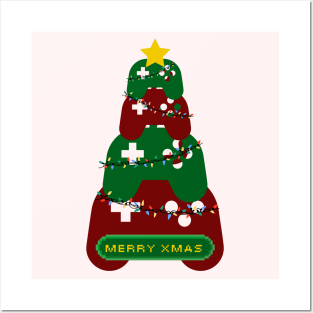 Merry Christmas-Game Controller Tree Posters and Art